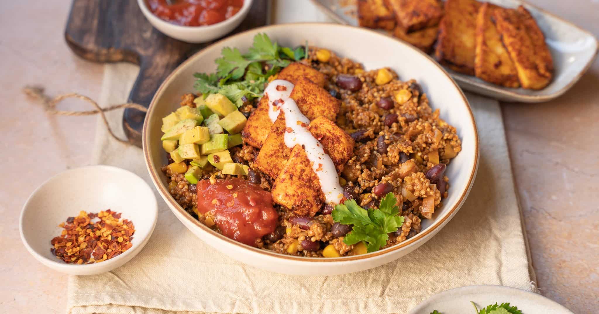 Mexican Baked Tofu Quinoa Bowl (Meal Prep) Vegan Punks