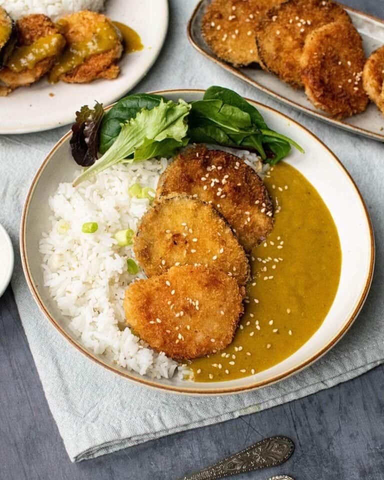 Easy Aubergine and Sweet Potato Katsu Curry (Wagamama Copycat) Vegan