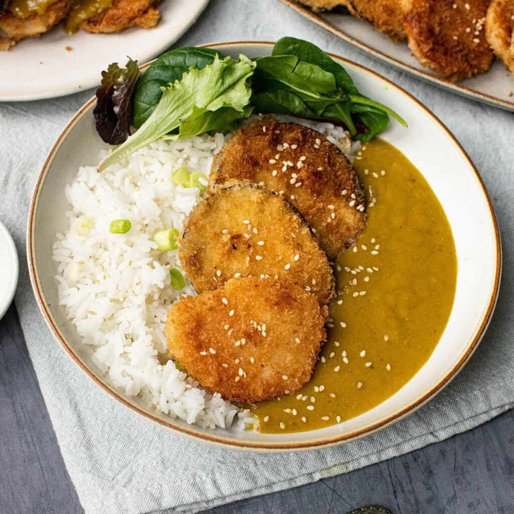 Easy Aubergine and Sweet Potato Katsu Curry (Wagamama Copycat) Vegan