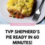 A long pinterest image with a pic of shepherd's pie at the top and a title in black writing on a white background in the bottom half of the image