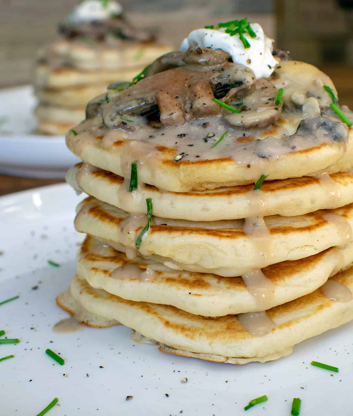 Savoury Vegan Pancakes with creamy mushrooms - Vegan Punks