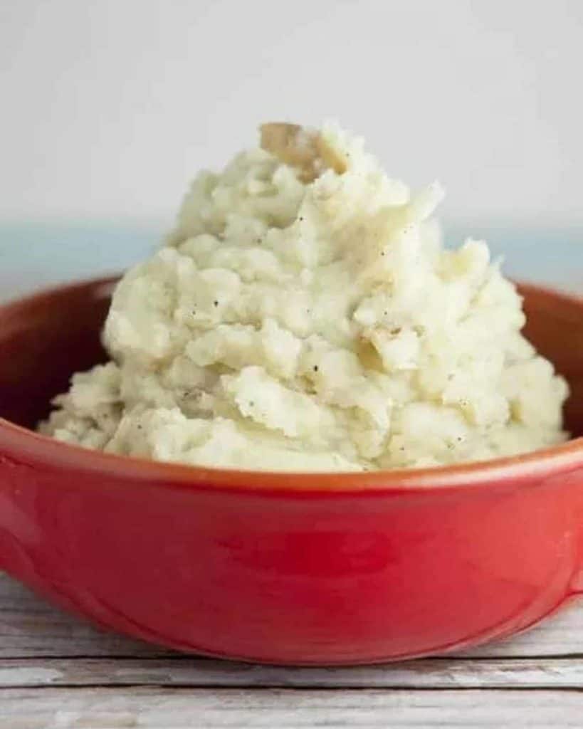 Mashed Potato in a red bowl