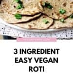 Pinterest image with a title on the bottom half and the Indian bread in the top half