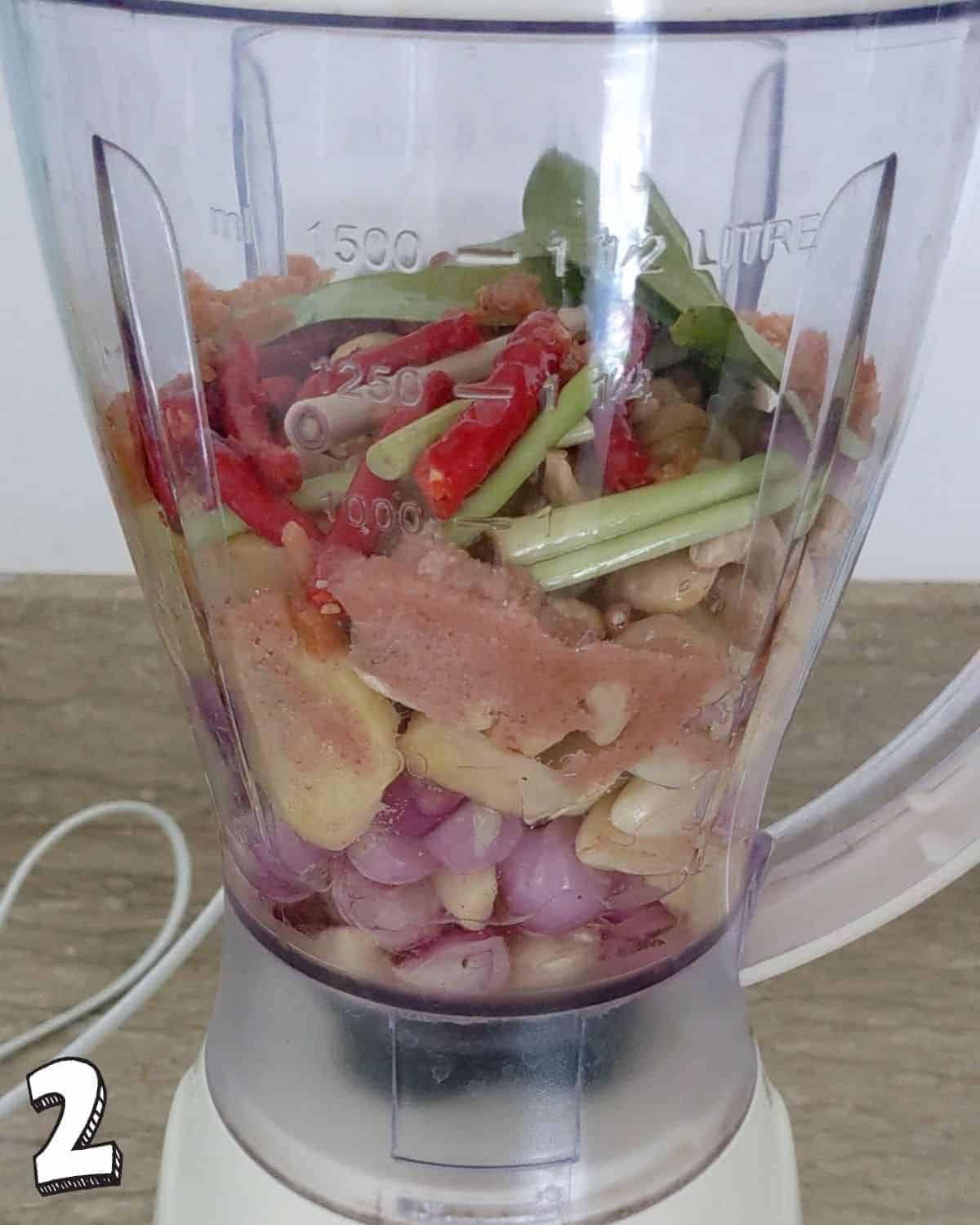 Bumbu Bali ingredients in a blender jug