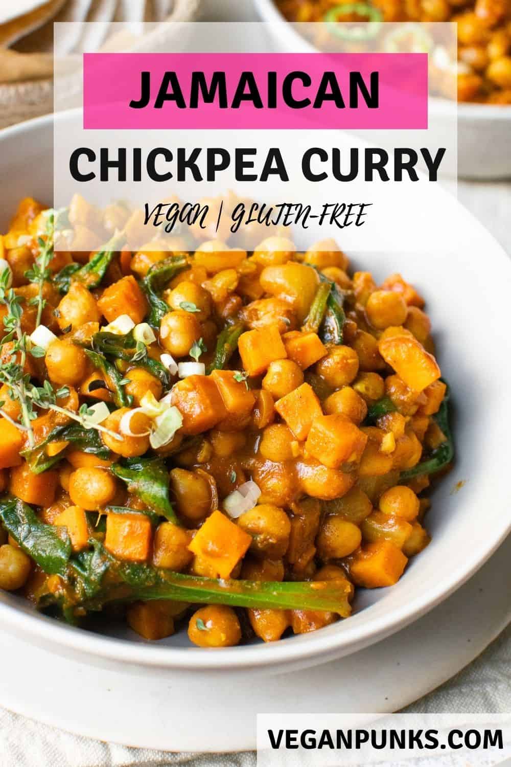Easy Jamaican Chickpea Curry with Spinach (One-Pot) - Vegan Punks