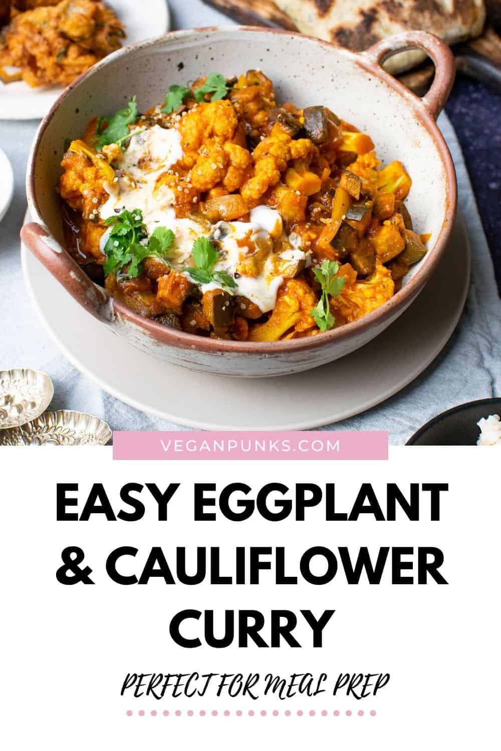 Roasted Aubergine and Cauliflower Curry (Easy) Vegan Punks