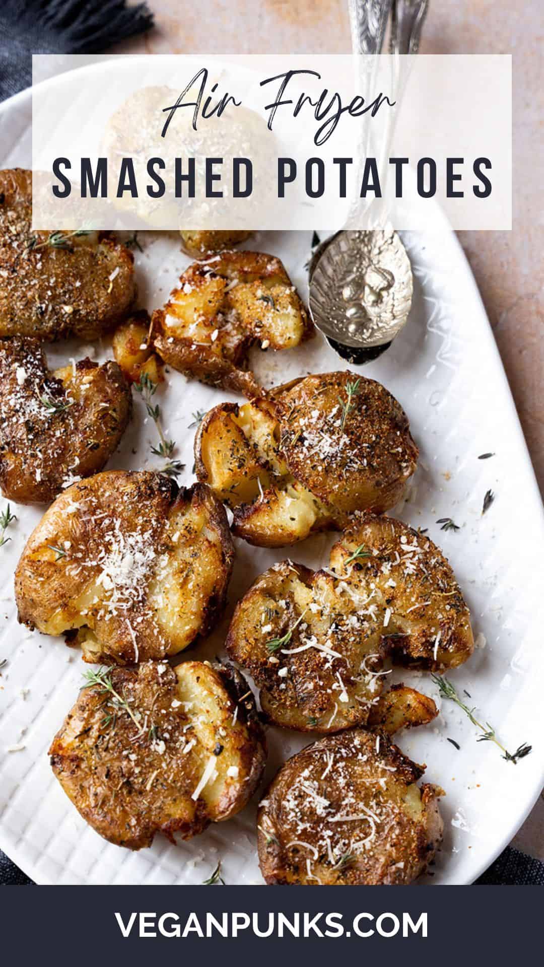 Crispy Garlic Air Fryer Smashed Potatoes (Easy) Vegan Punks