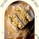 Vegan Coronation Chicken pin with a Pinterest title.