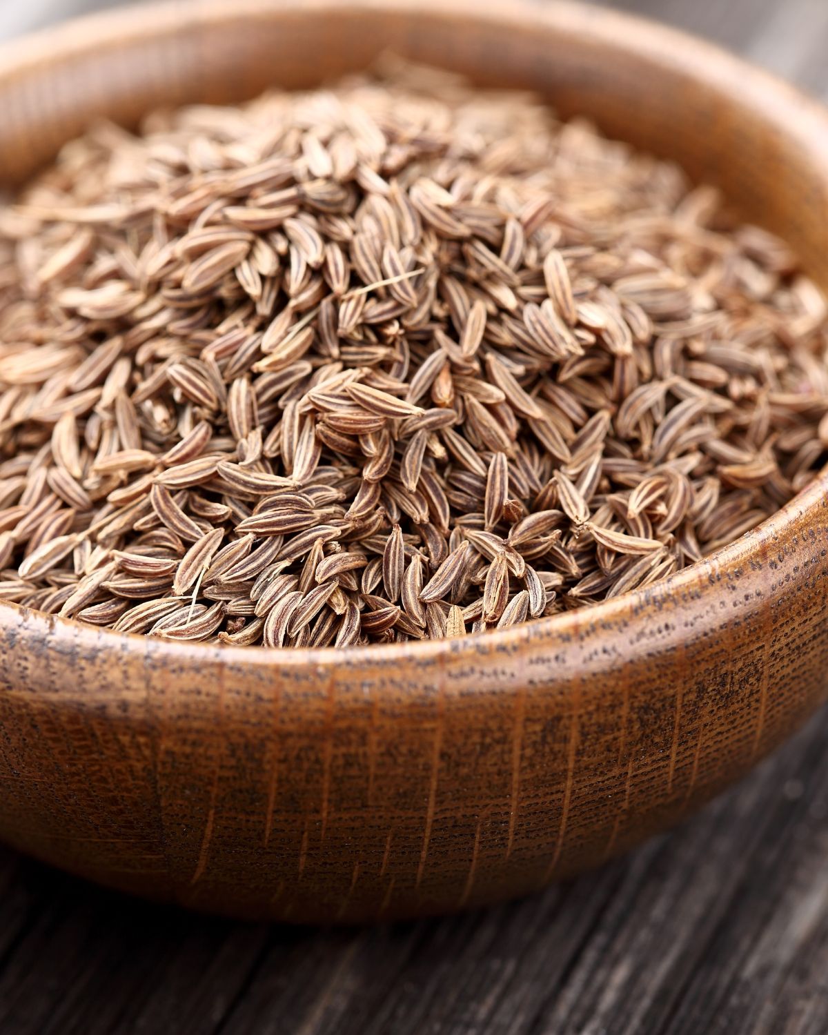 Carraway seeds in a bowl.