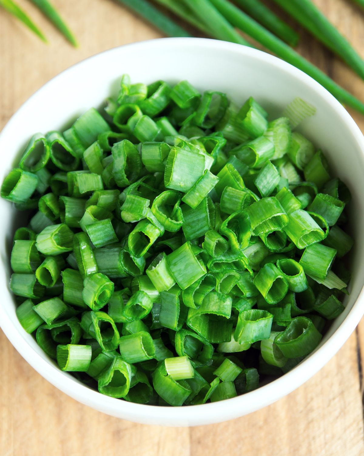 Chopped chives.